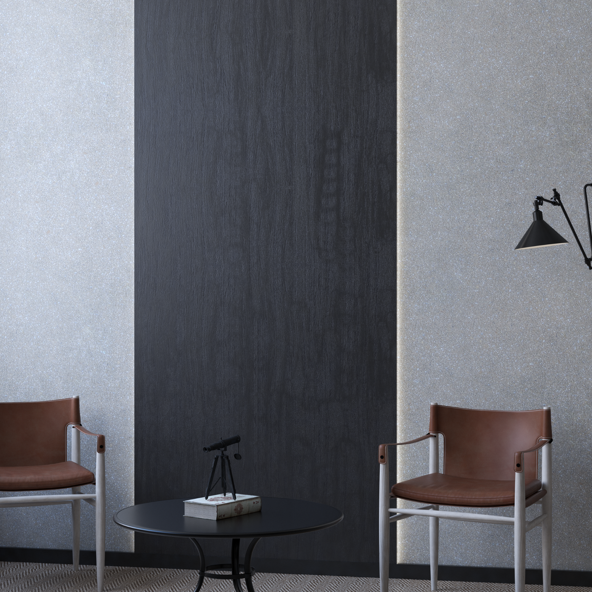 Chêne noir - Panneau mural plat