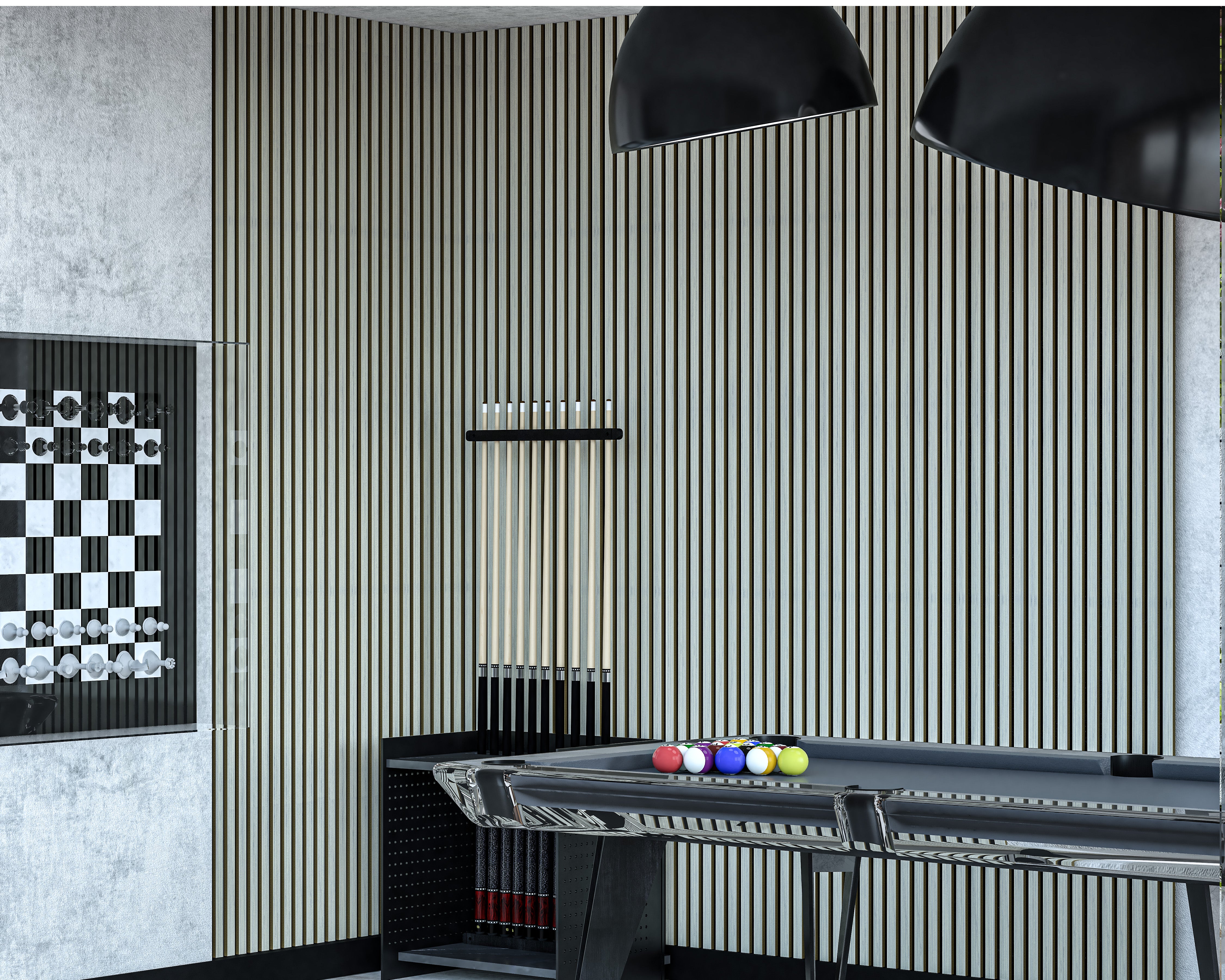 Panneau mural acoustique Gray Line Bamboo | ECO