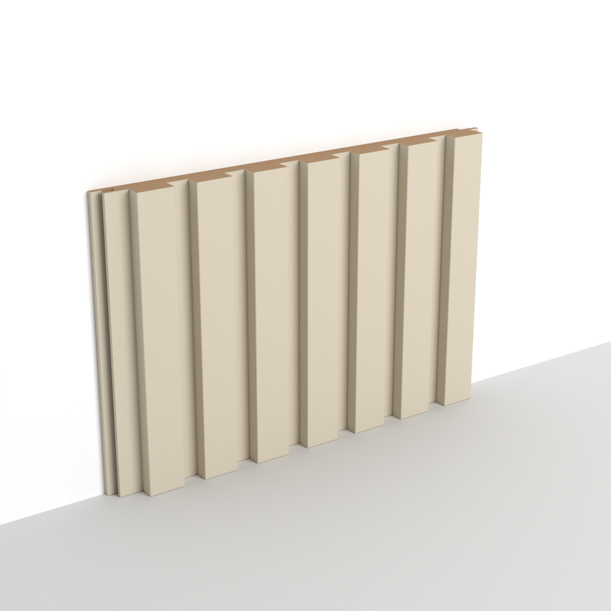 Beige MDF Latt-wandpaneel – beige achterplaat