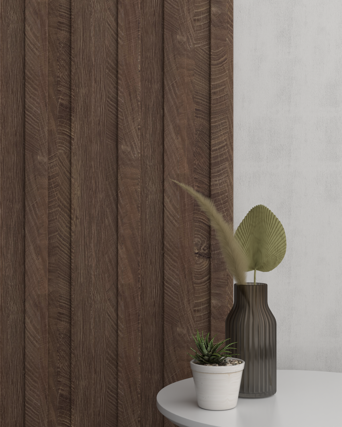 Dark Oak WP01 3D Wall Panel – Wide Slat