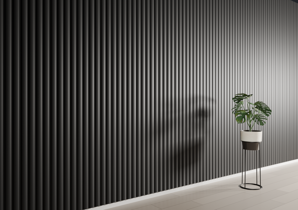 Panneau mural 3D WP06 noir mat – arche douce