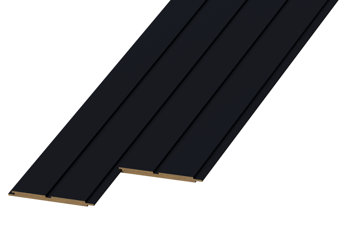 Mat zwart WP15 3D-wandpaneel – inline breed