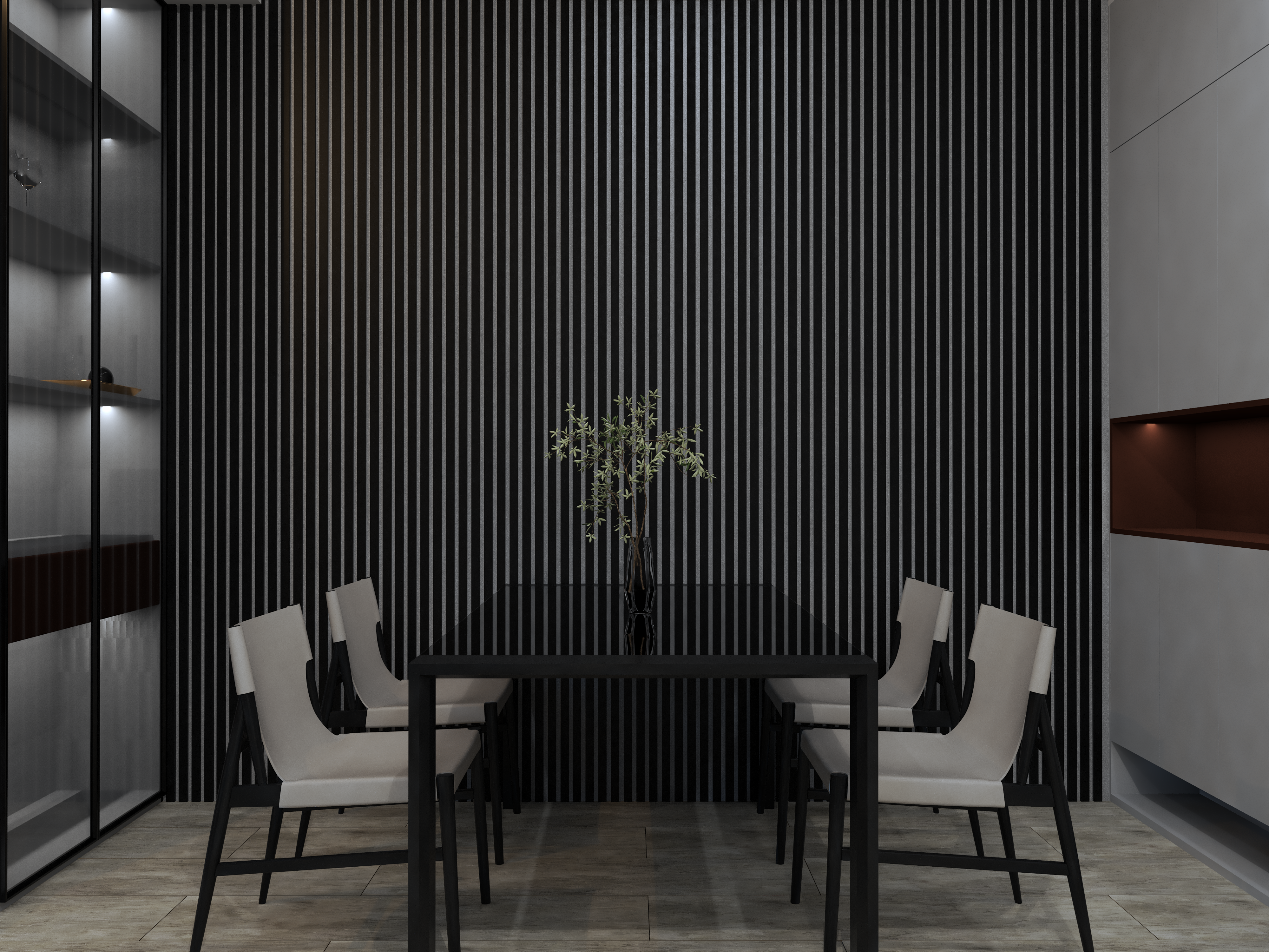 Noir mat (feutre gris) | Premium | Panneau mural acoustique