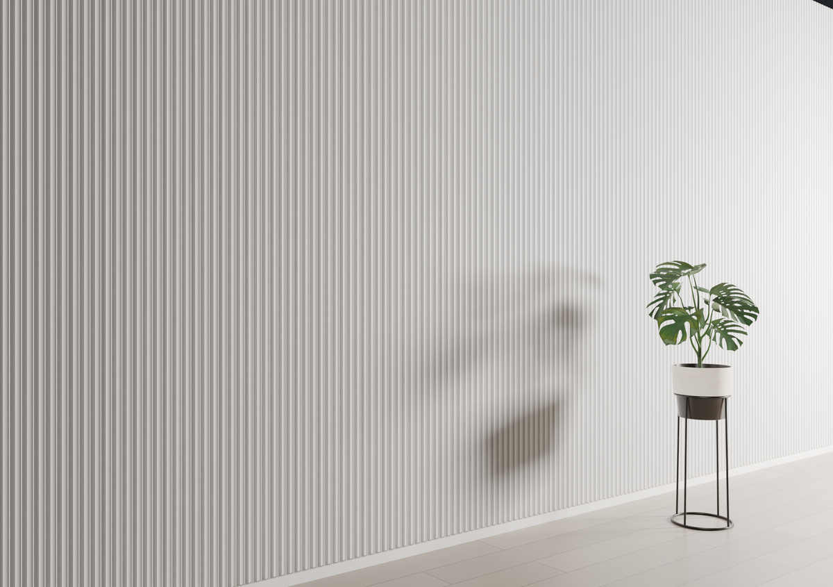 Soft White WP04 3D Wall Panel – Dished Slat
