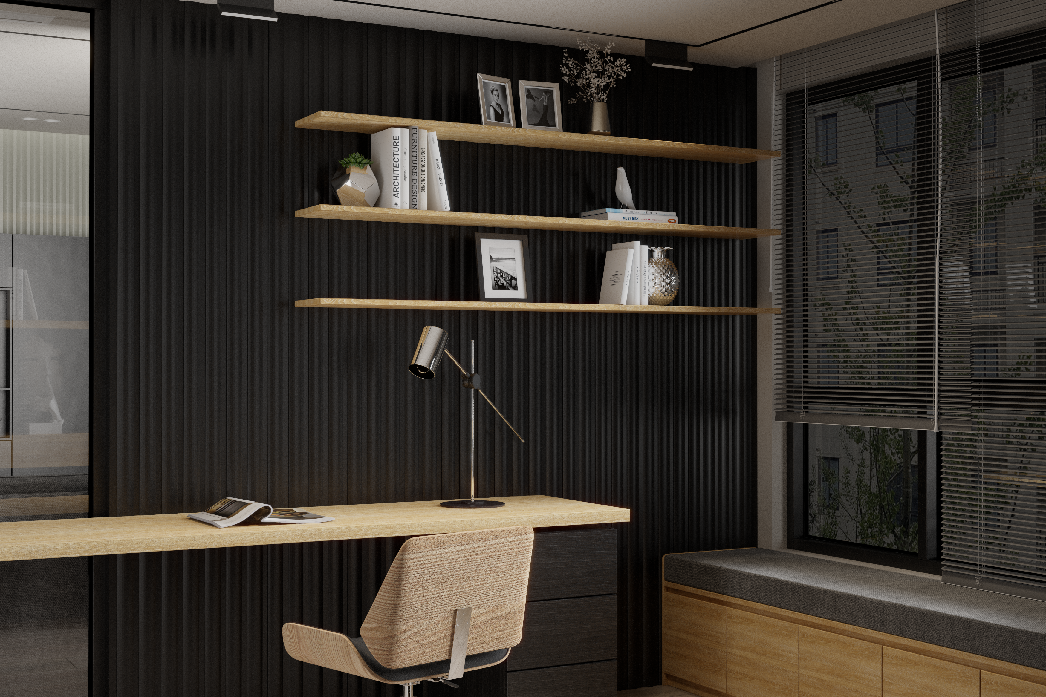 Noir mat | WP06 | Panneau mural 3D