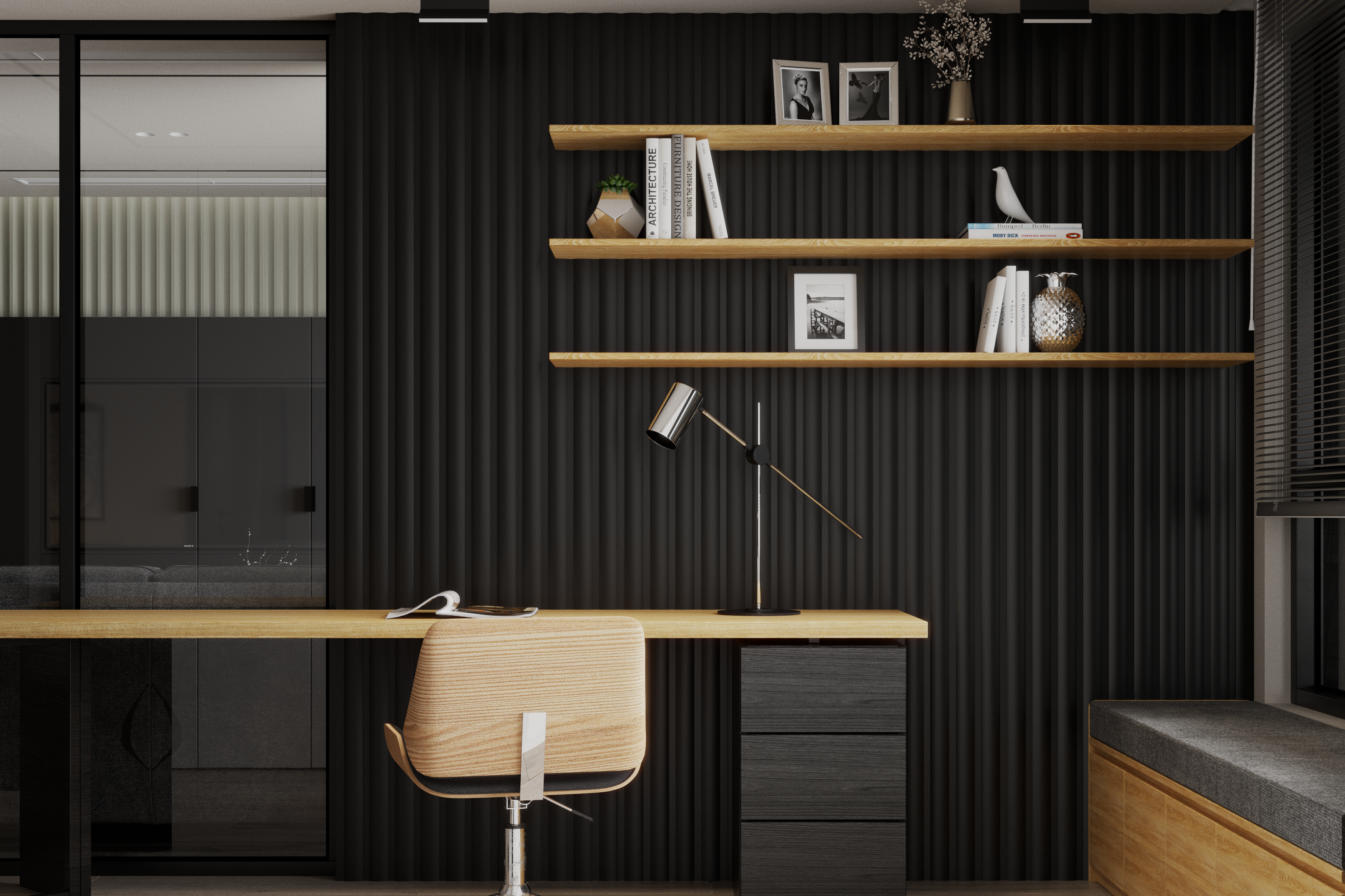 Noir mat | WP06 | Panneau mural 3D