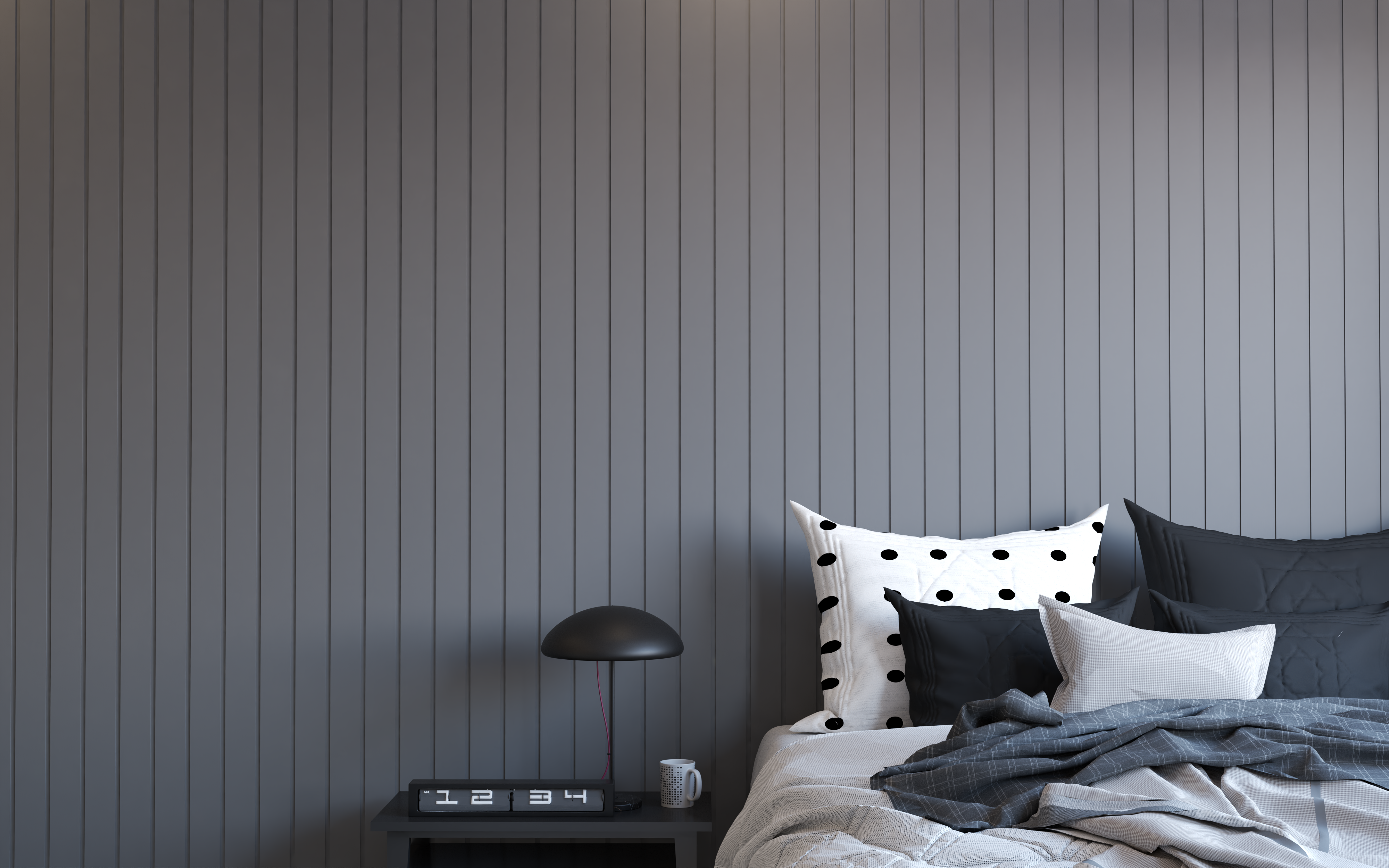 Gris foncé | WP15 | Panneau mural 3D