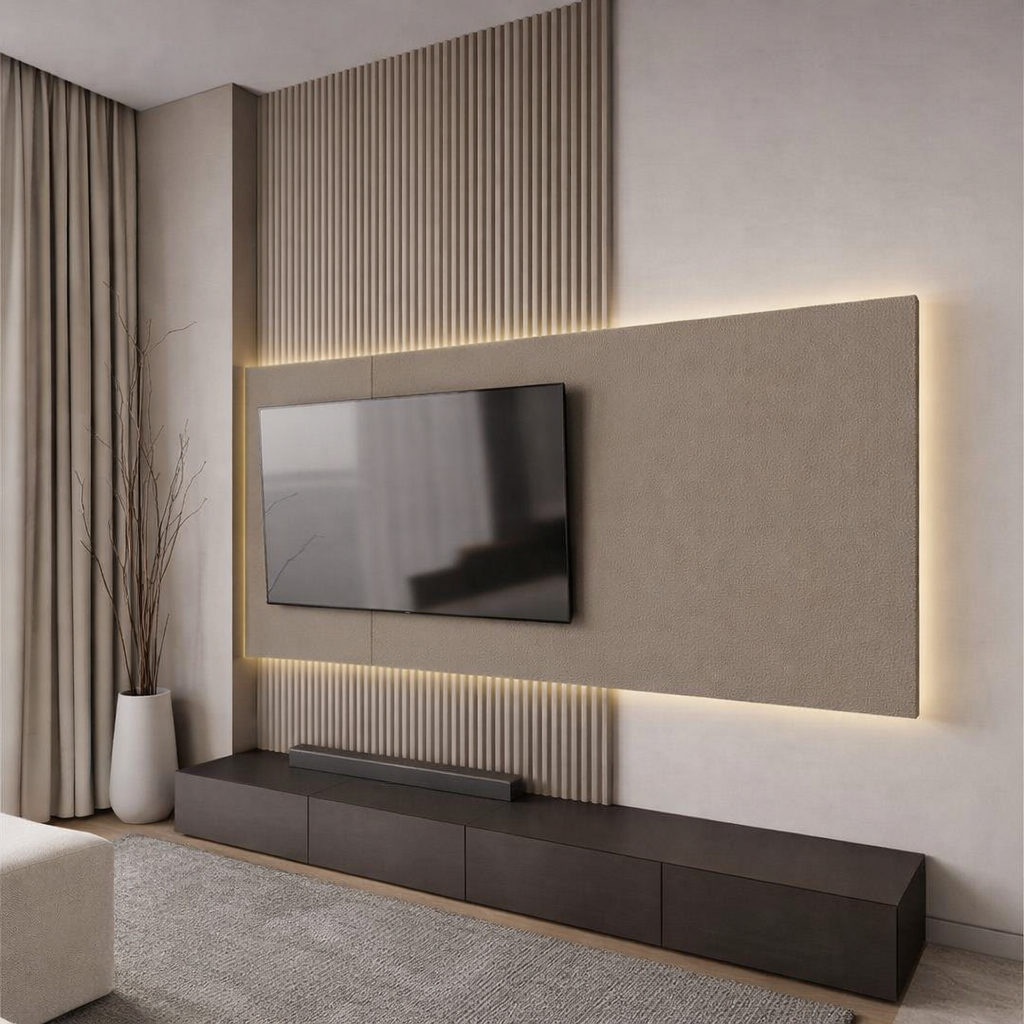 Taupe Leather-Look | Decorative Panel