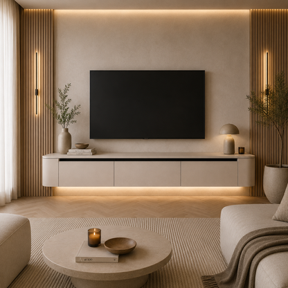 Japandi TV Unit | Beige