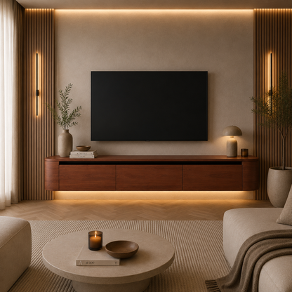 Japandi TV Unit | Bronze Oak
