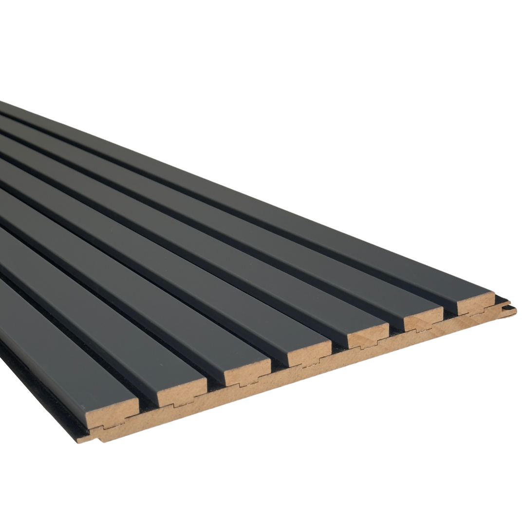 Antraciet MDF Latt-wandpaneel