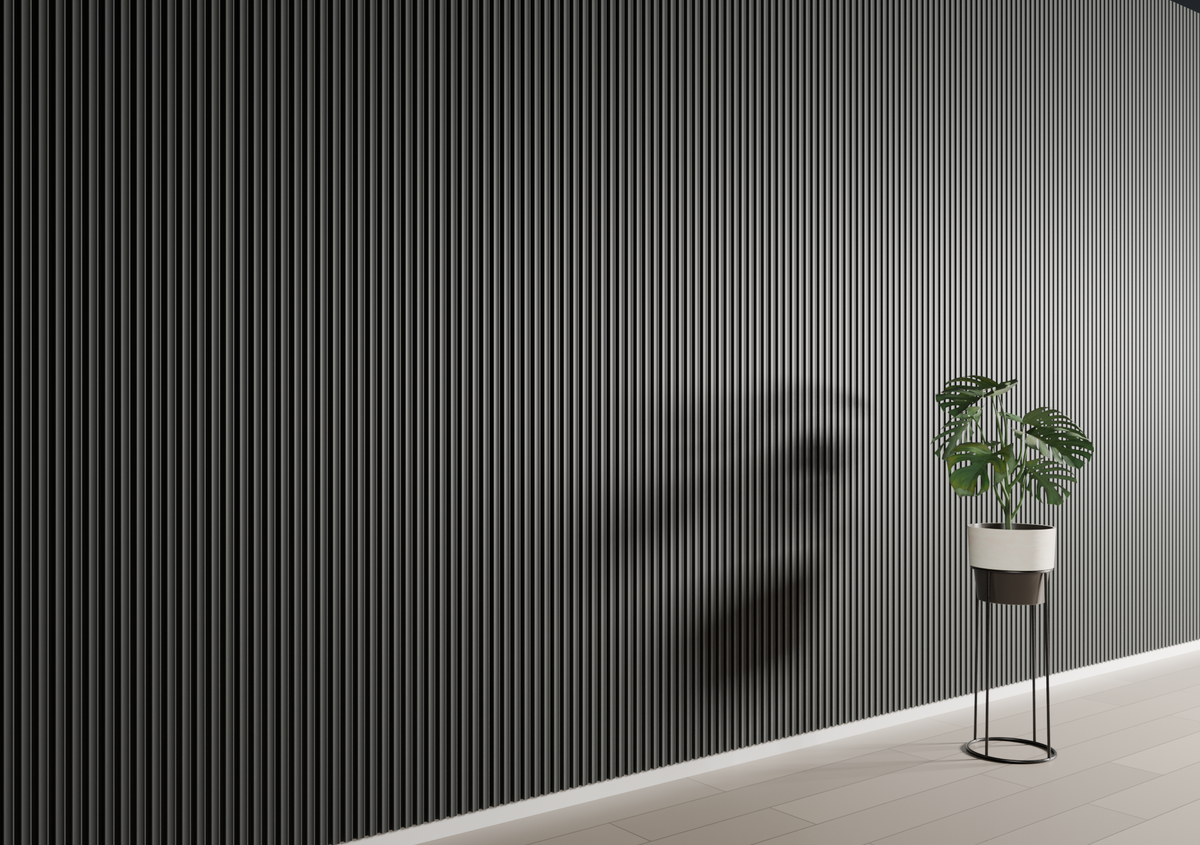 Anthracite WP04 3D Wall Panel – Dished Slat
