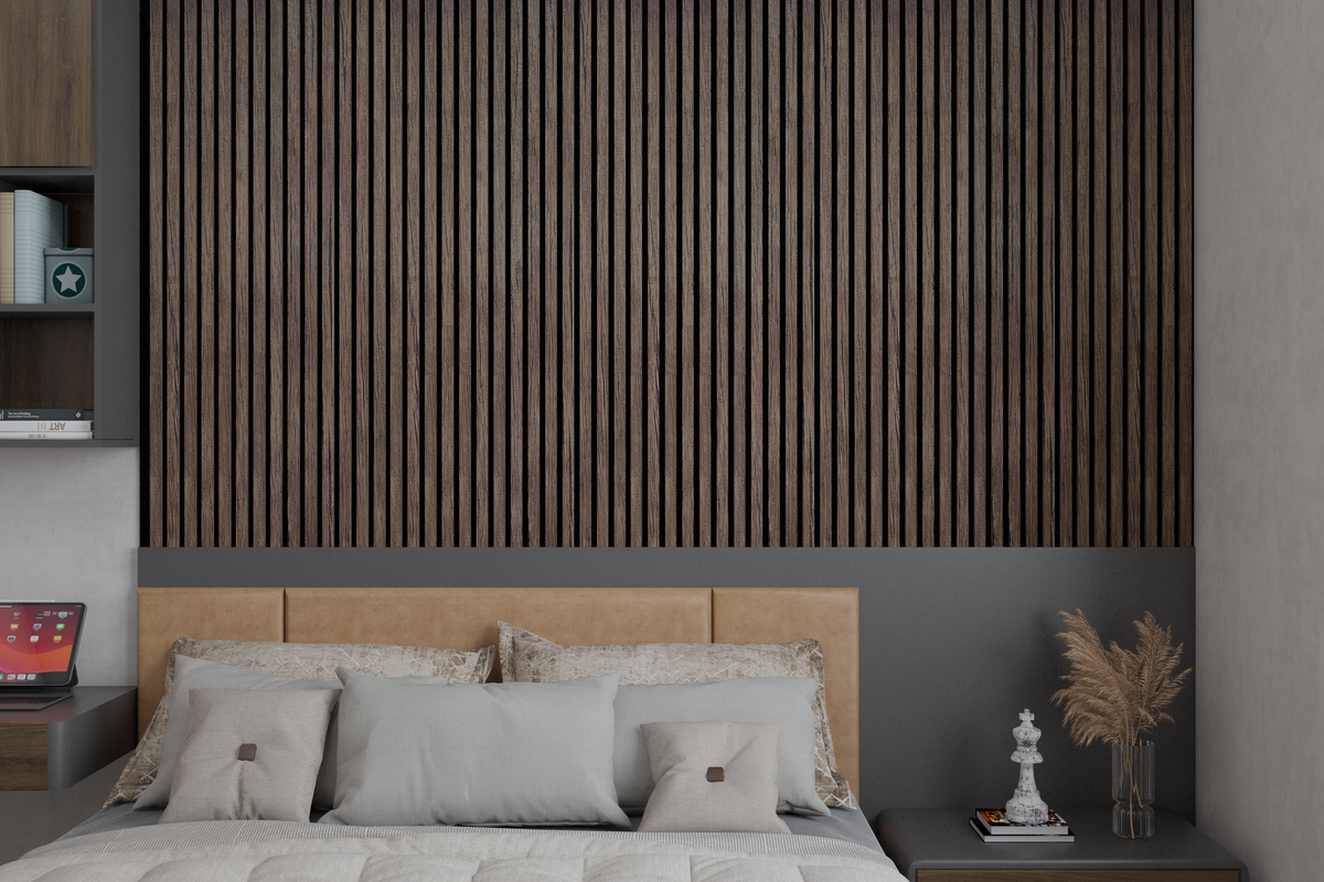 Panneau mural acoustique noyer antique