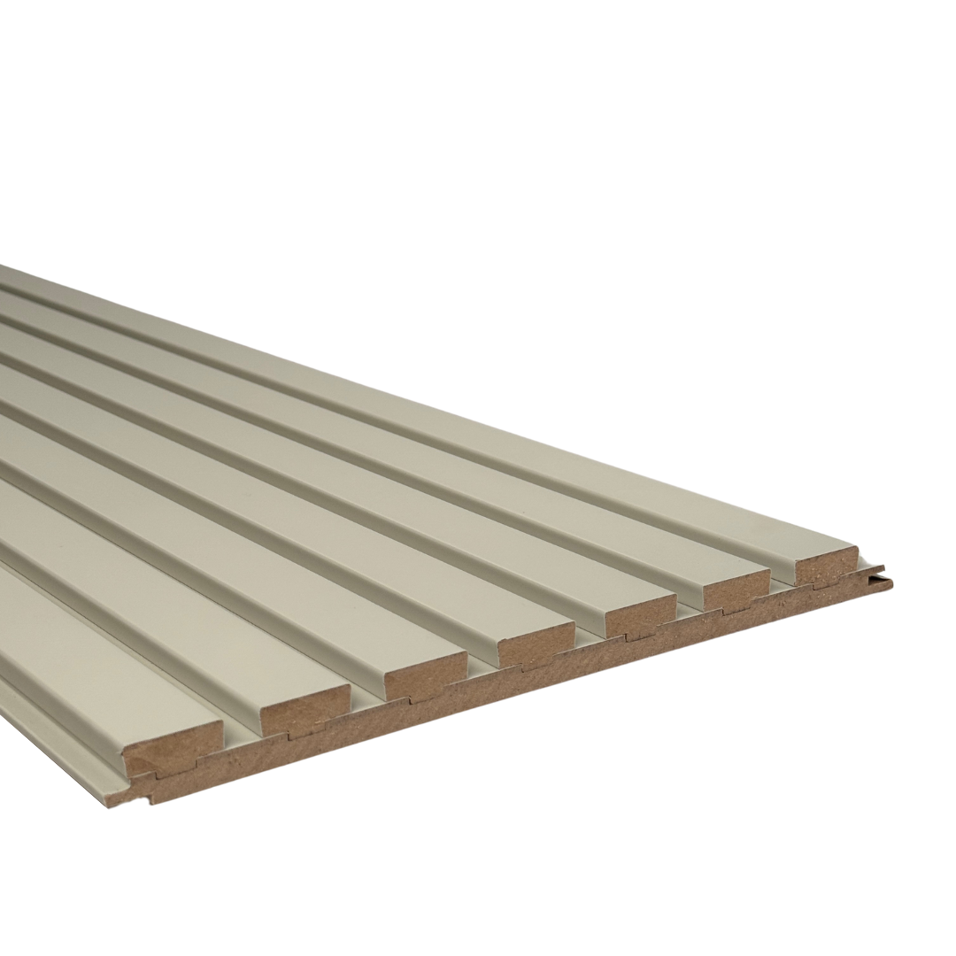 Beige MDF Latt-wandpaneel – beige achterplaat