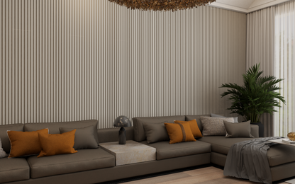 Beige MDF Latt-wandpaneel – beige achterplaat