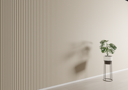Beige MDF Latt-wandpaneel – beige achterplaat