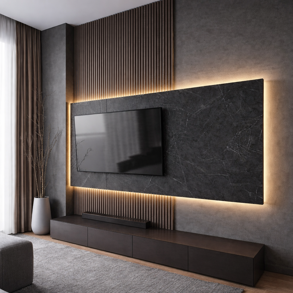Panneau décoratif aspect marbre noir – Cleaf®
