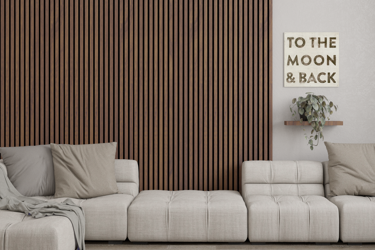 Panneau mural acoustique noyer classique