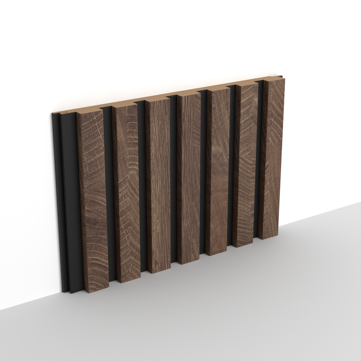 Donker eiken MDF Latt-wandpaneel