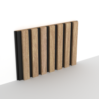Licht eiken MDF Latt-wandpaneel