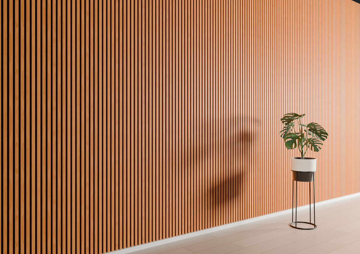 Light Walnut MDF Latt Wall Panel