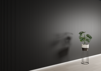 Matte Black WP04A 3D Wall Panel – Square Slat