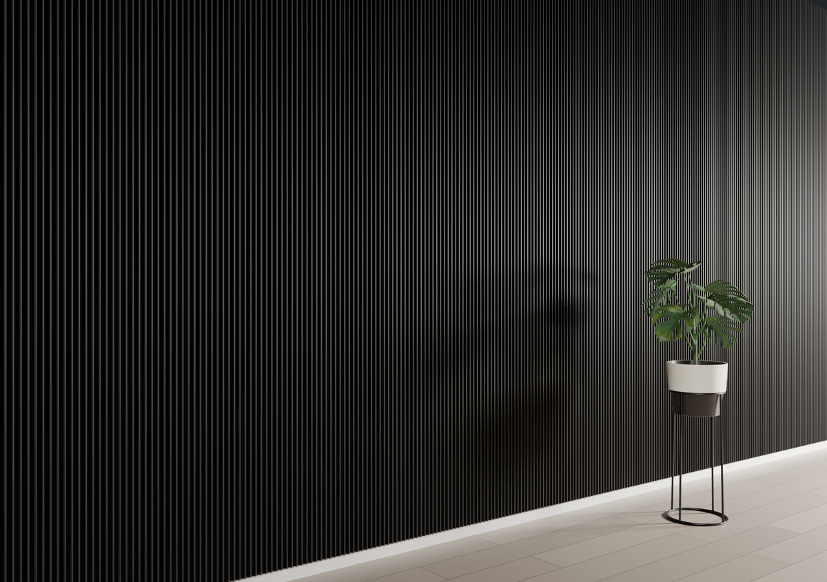 Matte Black WP08 3D Wall Panel – Round Flute