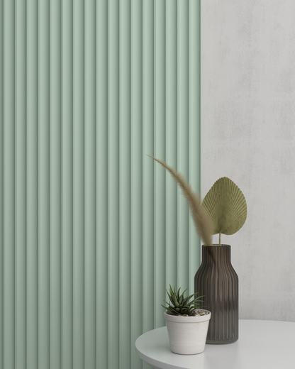 Panneau mural 3D WP08 vert doux – cannelure ronde