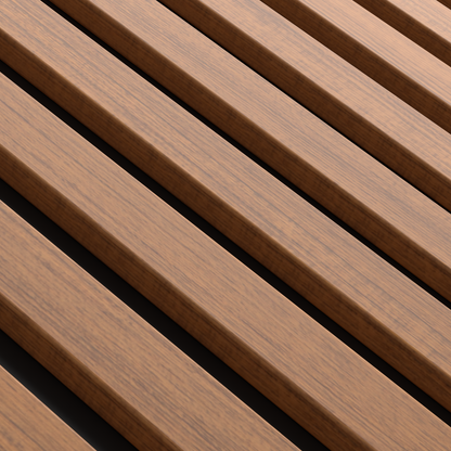 Teak MDF Latt-wandpaneel