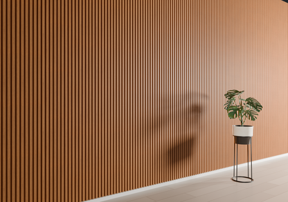 Teak MDF Latt-wandpaneel – teak achterplaat