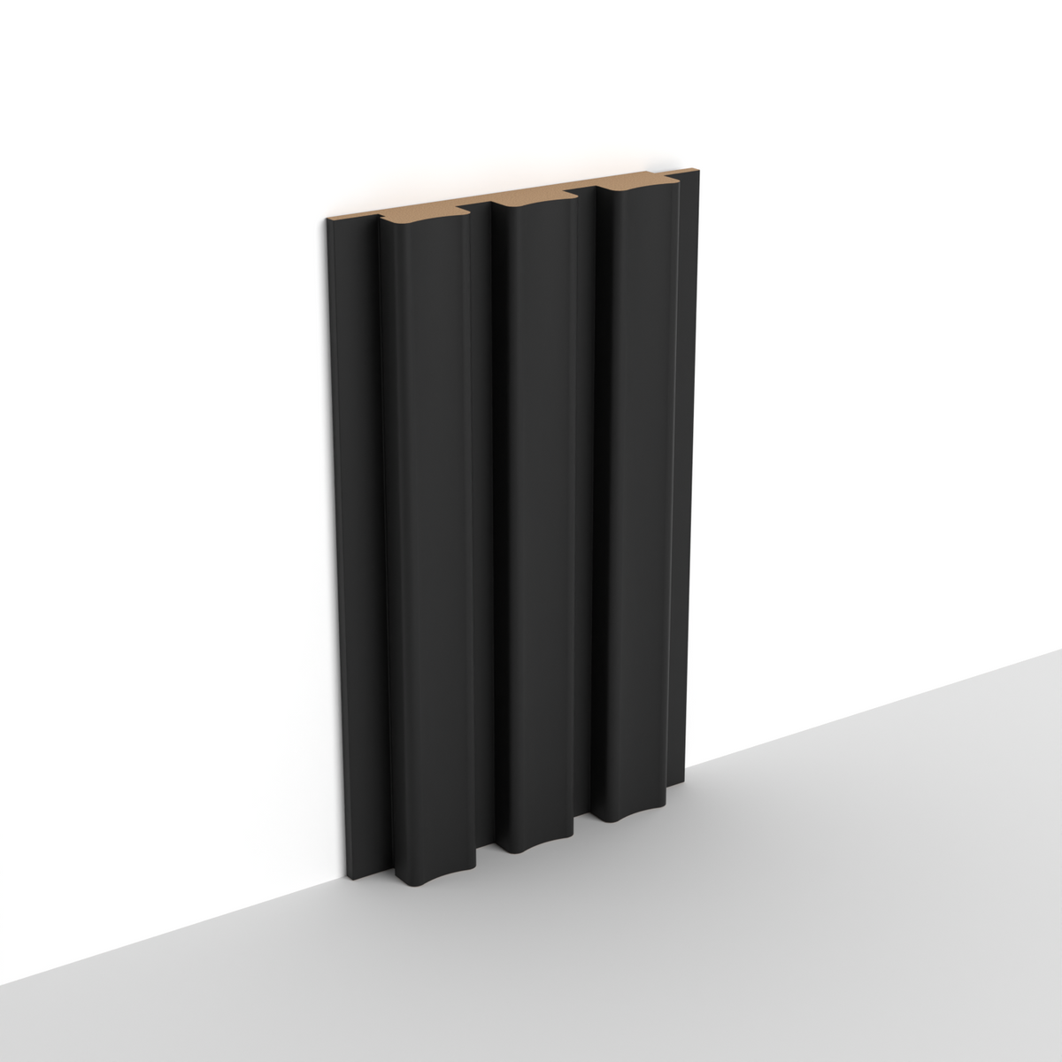 Panneau mural 3D WP04 noir mat – lame creuse