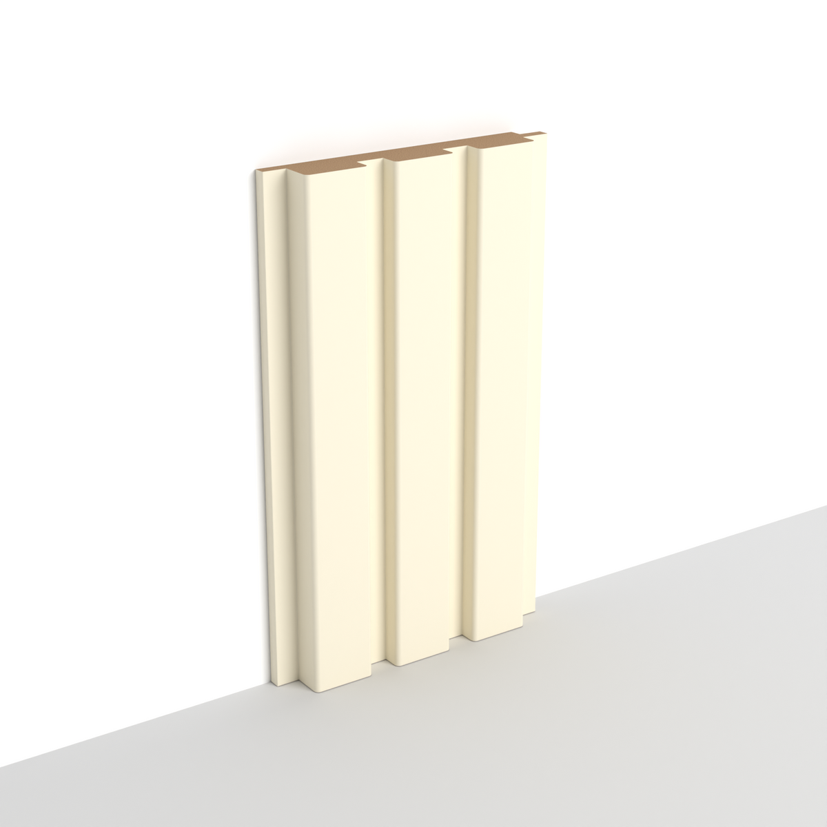 Zachte crème WP04A 3D-wandpaneel – vierkante lat