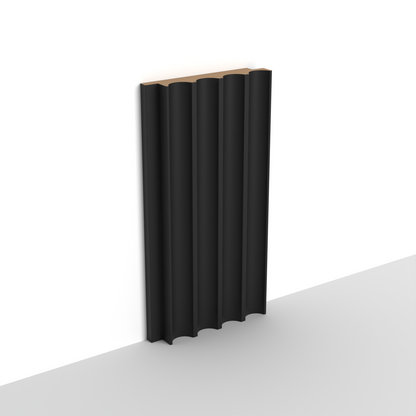 Matte Black WP08 3D Wall Panel – Round Flute