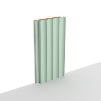Panneau mural 3D WP08 vert doux – cannelure ronde