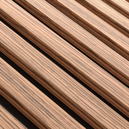 Zebrano eiken MDF Latt-wandpaneel