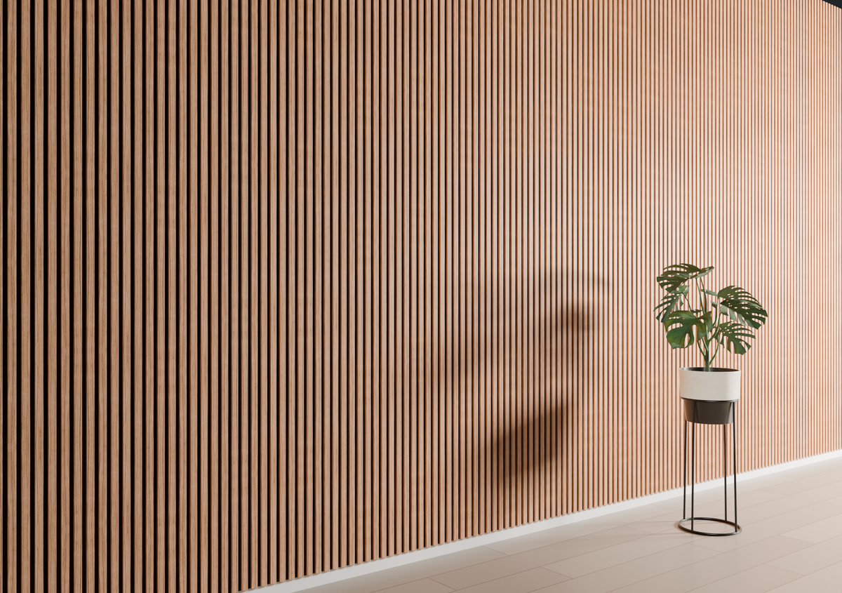 Zebrano eiken MDF Latt-wandpaneel