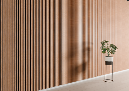 Zebrano eiken MDF Latt-wandpaneel